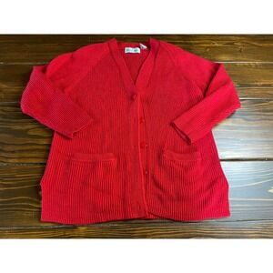Baxter Wells Sweater, Women's Size Medium, Red, Shoulder Pads, Vintage